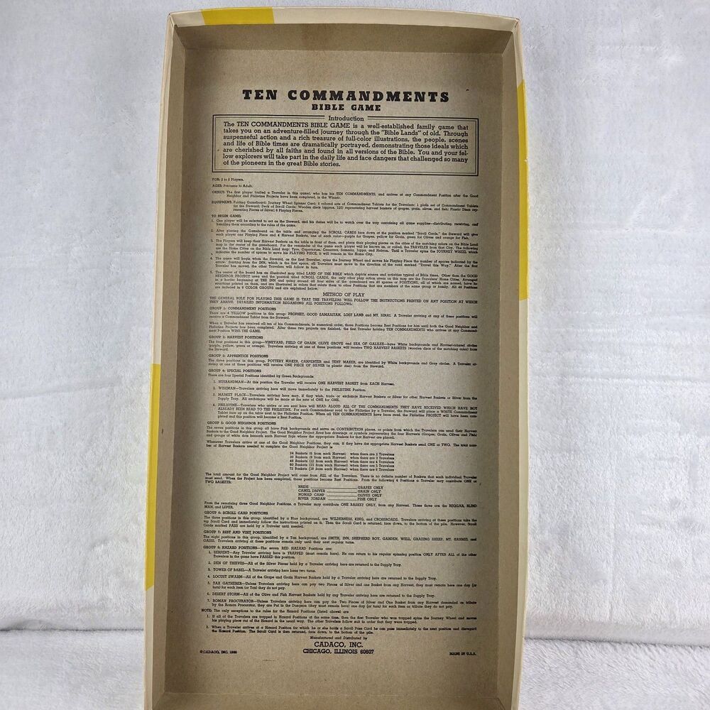 Vintage 1966 Ten Commandments Bible Game Cadaco No 263 Complete - Picture 2 of 12